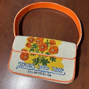 STAUD Tommy Beaded Bag in California Poppy Print
